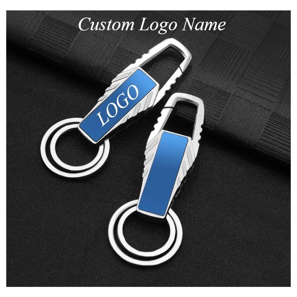 Custom Logo Name Metal Waist Hanging Keyring Laser Inscription Men Women Key Chain Ring Creative Personalized Keychain Gift