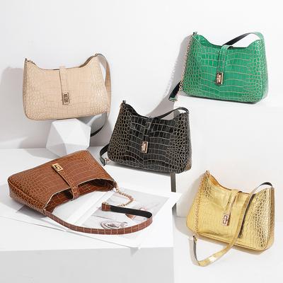 Phnom Penh Crocodile Pattern Armpit Bag New Women's Bag Large Capacity Women's Shoulder Bag Girls Senior Sense