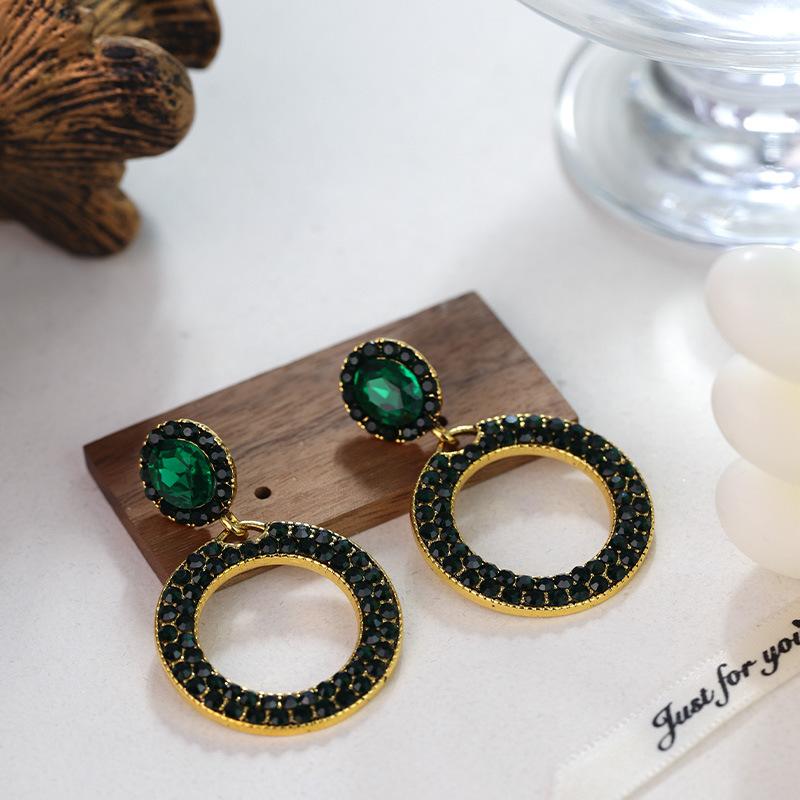 Boucles d'oreilles pendantes Zircon Fleur Colorée pour Femmes, Boucles d'oreilles pendantes Statement pour Fête & Usage Quotidien