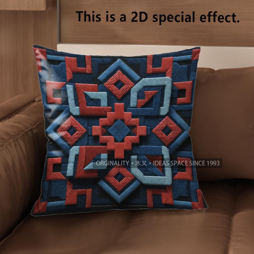 2D Boho Aztec Geometric Throw Pillow Covers Pattern Cushion Cover Suitable For Sofa Bedroom Car Pillow Cover