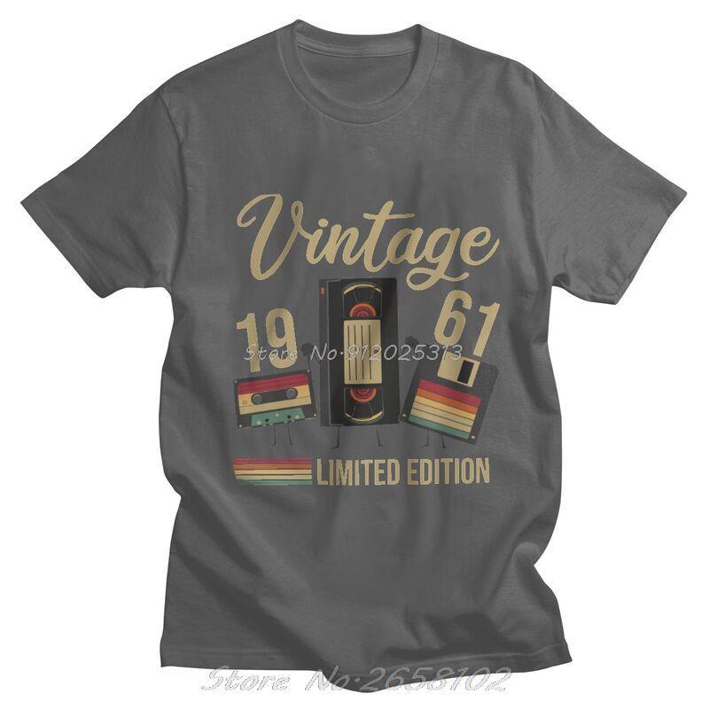 Disco Video Cassette 1961 Vintage Tshirt Unisex Harajuku T Shirt Short Sleeve Cotton 60th 60 Years Old Birthday Tshirt Tee Top