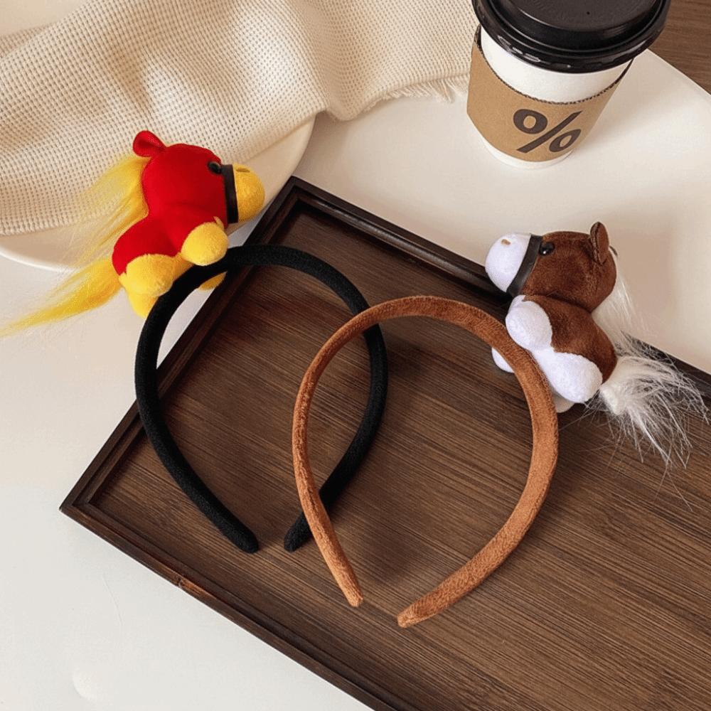 Cartoon Horse Hair Hoop Pony Headpiece Sweet New Year Headband Women