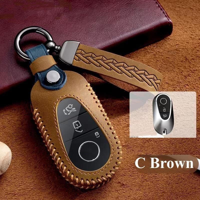 

Fashion Car Key Case Cover for Mercedes Benz 2022 C S Class W206 W223 S350 C260 C300 S400 S450 S500 Key Shell Protector коричневий