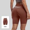 High-Waisted Color-Block Yoga Shorts Women Tummy Control 5/8 Length Leggings Sporty Workout Pants With