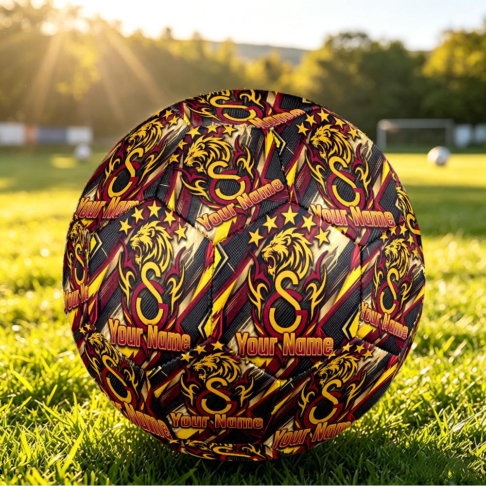 Personalized Size 5 Football Galatasaray FC Pattern Outdoor Game Sports Ball Gift