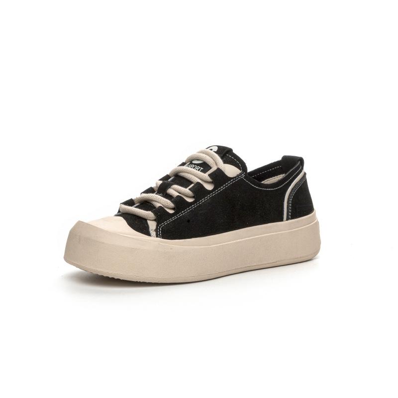 

Retro leather flat-bottomed casual women s board shoes spring and autumn new sports flat-bottomed breathable single shoes 40
