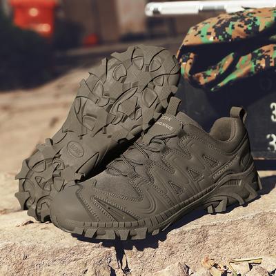 Men Hiking Shoes Anti-slip Low-top Tactical Boots Men Comfortable Casual Lace-up Durable Breathable Flat Casual Sports Shoes Men