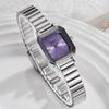 Square Alloy Steel Strap Track Watch Quartz Watch Fashion Casual Drainage Watch
