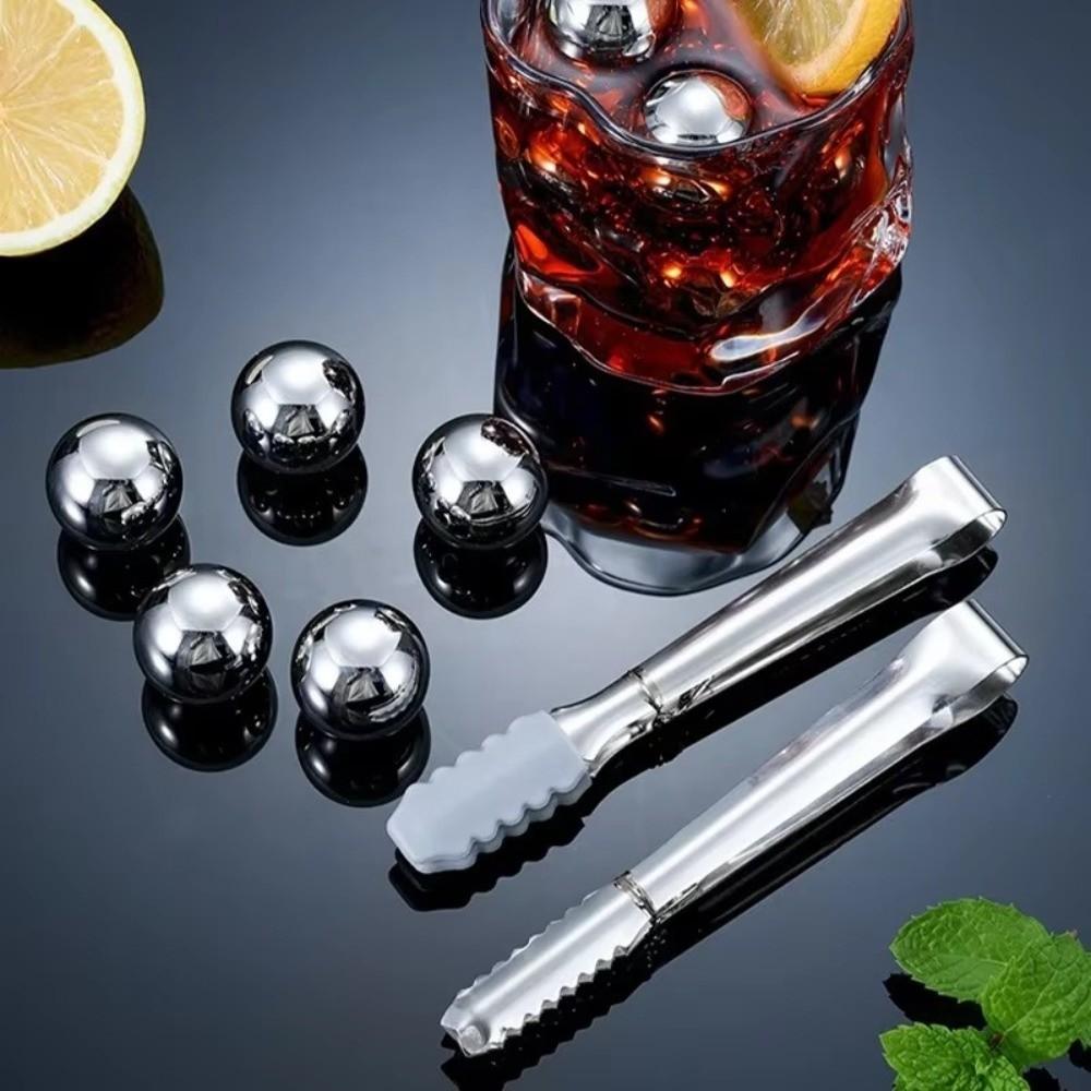 25mm Stainless Steel Ice Cubes Ball Reusable Round Metal Ice Balls New Whiskey Stones Set
