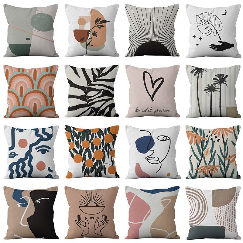 

Cushion Cover Pillow Creative Abstract Art Striped Face Pillow Cover Sofa Bedroom Decor Pillow Home Car Decor Moda