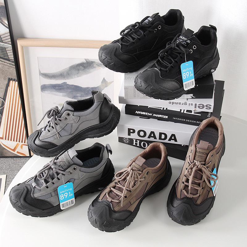 Outdoor hiking casual shoes men's lightweight shock absorption non-slip breathable fashion versatile sports shoes autumn clearance
