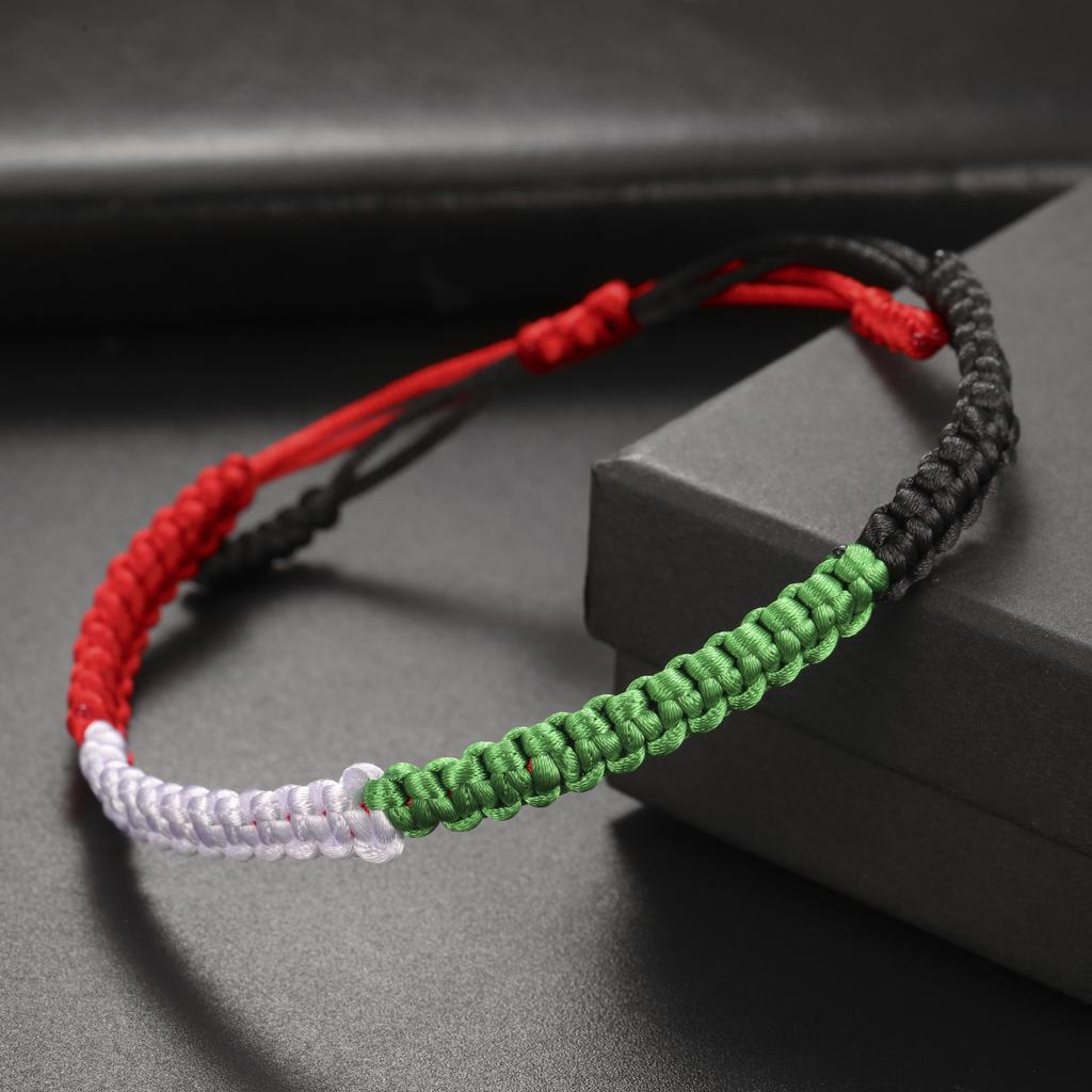 LIKGREAT Hot Palestine Flag Color Bracelets for Men Women Fashion Handmade Braided String Thread Robe Adjustable Jewelry Gifts