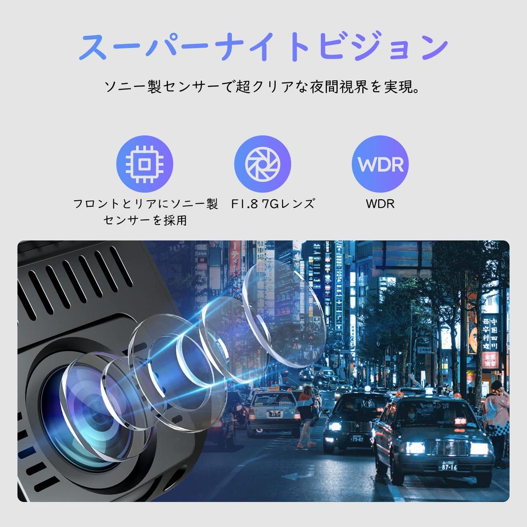 VIOFO 4K UHD Drive Recorder with Front and Rear Ultra Clear Nighttime Up to Parking LED Signal Japanese App Included Rear Cameras, GPS, STARVIS™