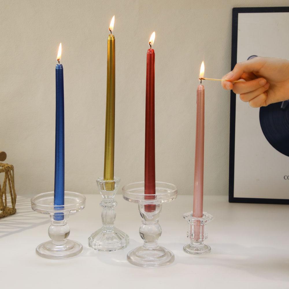 European Classic Long Stem Smokeless Taper Candle for Home & Wedding Decoration