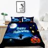 Happy Halloween Pumpkin Moon 3D Print Bedding Set Cozy Soft Duvet Cover King Queen Twin Size for Halloween Bedroom Decoration