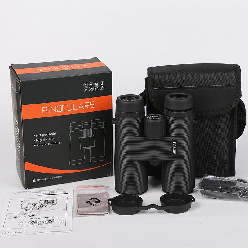 

10X42 HD Зум Портативний Потужний Бінокль Далекої Дії BAK4 Телескоп Jumelles Складний Бінокль FMC для Полювання Кемпінгу Tr чорний