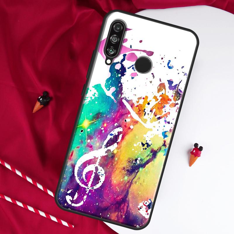 Treble Clef Music Note For Huawei Nova Y61 Y70 Y90 Y60 Y72 Y91 12s 12i 11i 7i 8i 9 10 SE P60 Pro P30 P40 Lite Case
