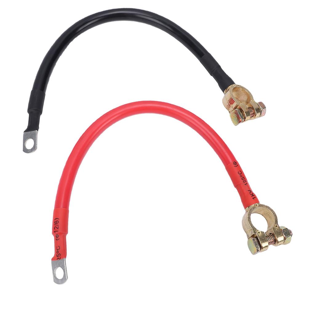 3AWG 28cm Battery Cables with Copper Terminal Clamp 11.02in Battery Power Inverter Cables for Marine Solar Panels Car
