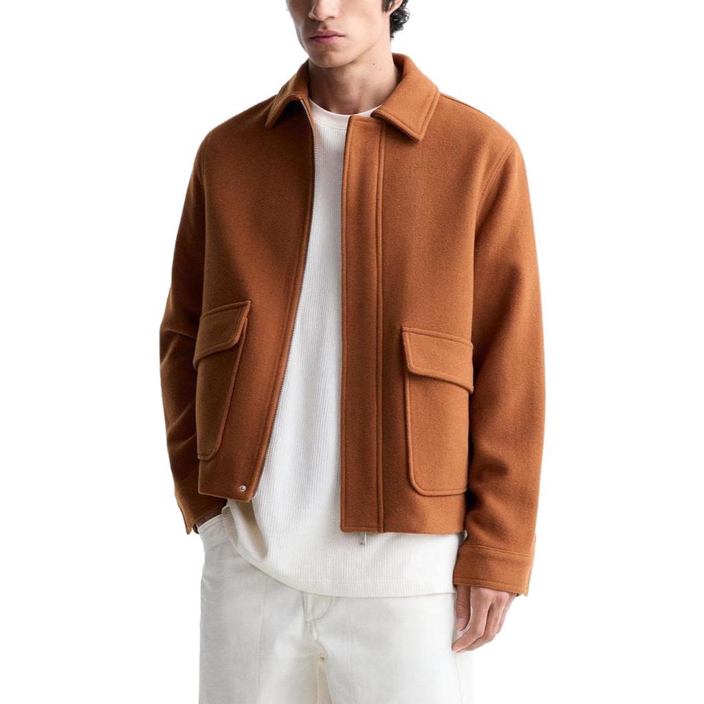 Zara Solid Color Casual Fashion Jacket Men Jackets Orange Striped 04432400615-33