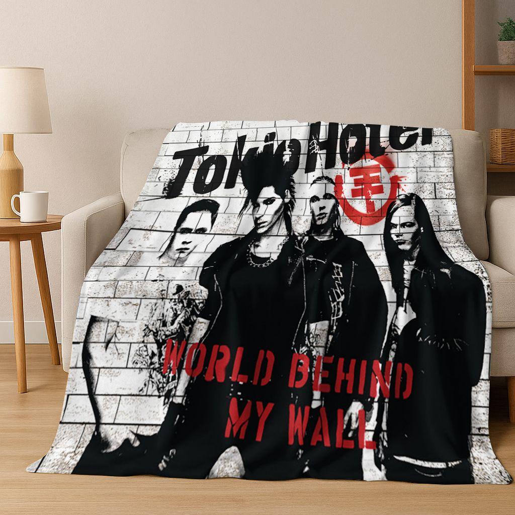 Módní Rocková Hudba Tokio Hotel Bill Tom Kaulitz Umění Flanelová Přikrývka, Útulná Měkká Přehozová Přikrývka pro Domov Ložnici Postel Pohovku Kryt Dárek