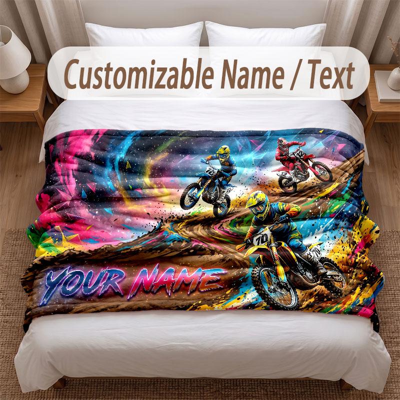 Fantasy Magic Theme Soft Blanket Personalized Custom Name Text Print Warm Blanket Home Sofa Bedroom Decor