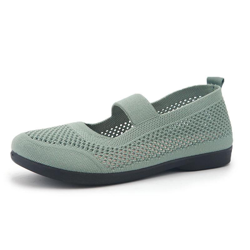 Old Beijing cloth shoes women's summer new breathable sandals soft-soled mother shoes hollow flying woven medium and old women's shoes