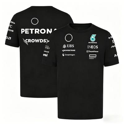2026 Nytt Racingstil T-shirt, Rund Hals Kort Ärm, Casual Andningsbar Polyester Vardagstopp för Motorsportfans Herr