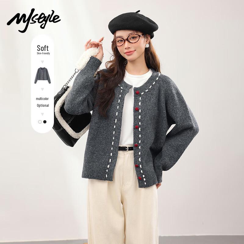 

MJ STYLE Women s Colorblock Knit Cardigan M