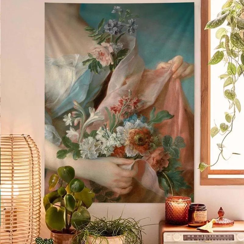 Baroque Beauty Tapestry Elegant Lady In Lace Classic Elegance Unique Wall Art for Home Decor Living Room Art Lover Gift