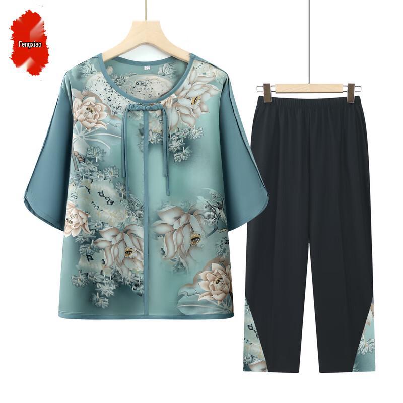 Женский летний комплект одежды с цветочным принтом 3XL