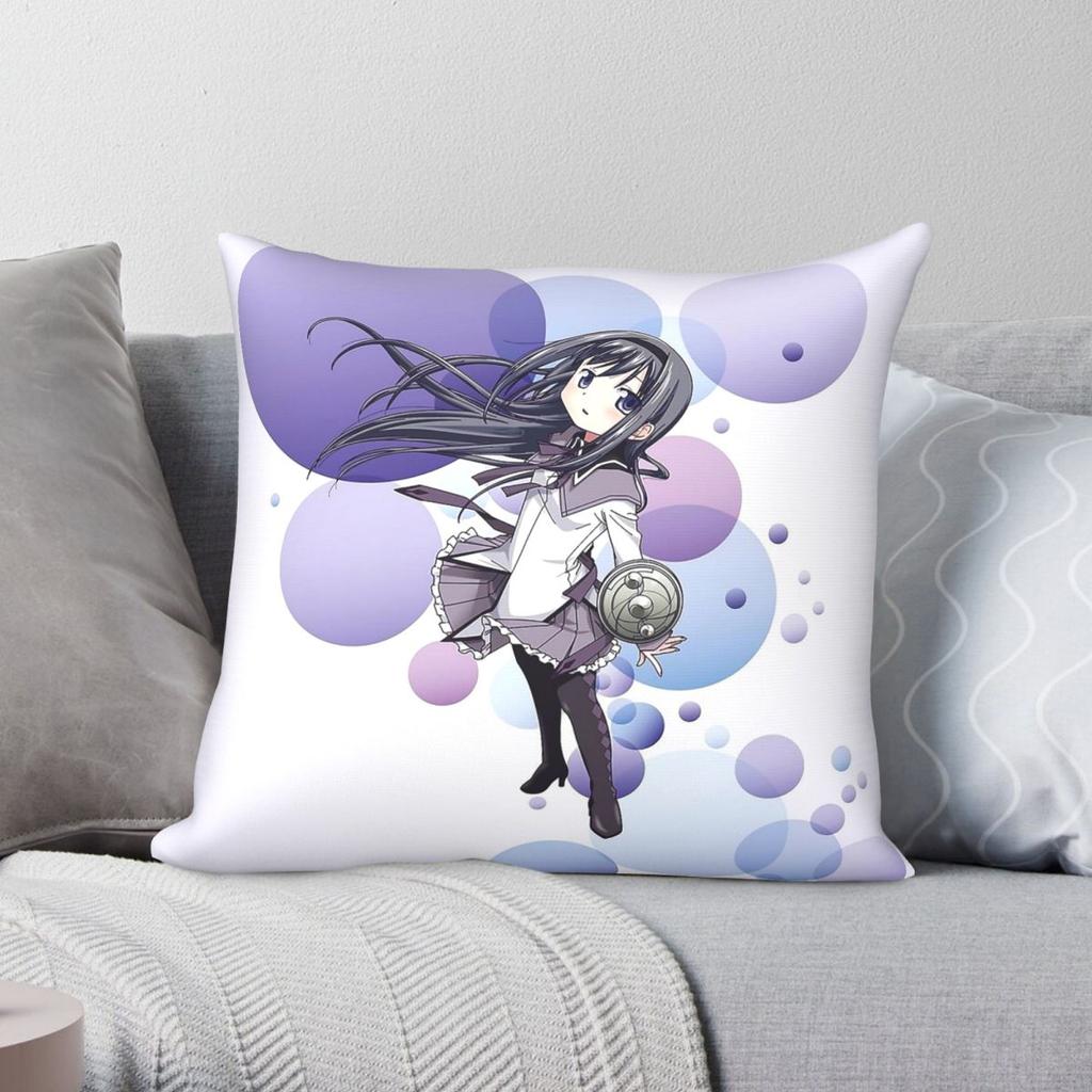 Puella Magi Homura Akemi Square Pillowcase Polyester Linen Velvet Creative Zip Decorative Pillow Case Home Cushion Cover
