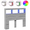 LED Headboard with Shelves Gray Sonoma 120 x 17 x 102 cm