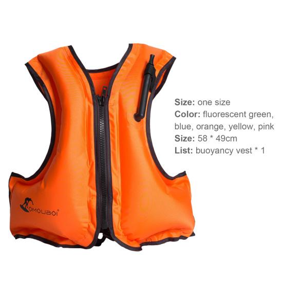 Gilet di salvataggio gonfiabile estivo taglia unica per adulti, costume da bagno per sport acquatici