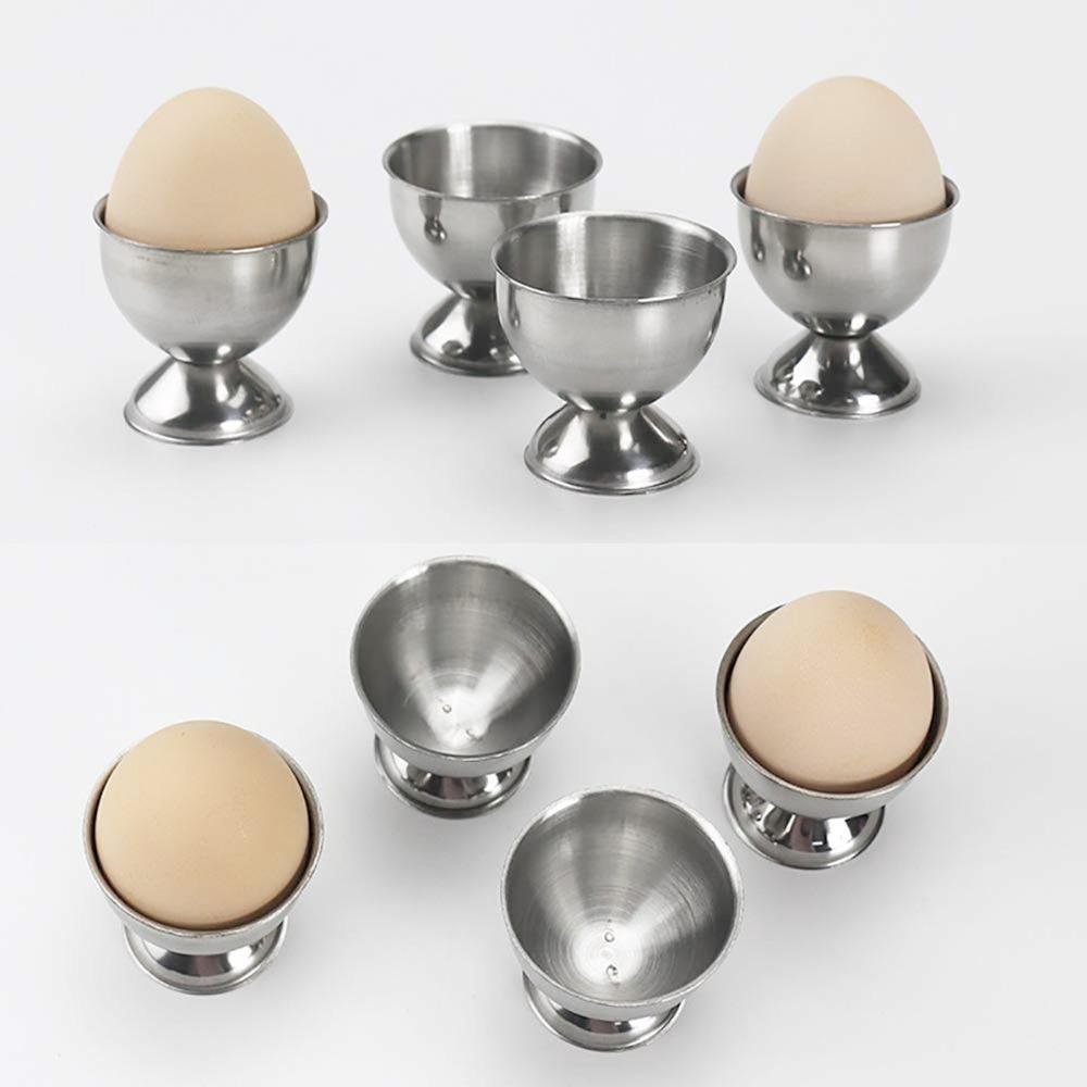4Pcs Rustless Steel Egg Cup Cylindrical Egg Serving Tray Mini Shot Glass Kitchen Table