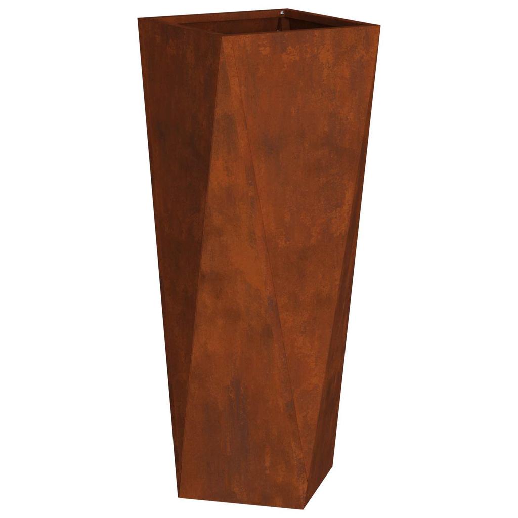 Planter 2 Pcs Rusty 30 X 30 X 75 Cm Weathering Steel