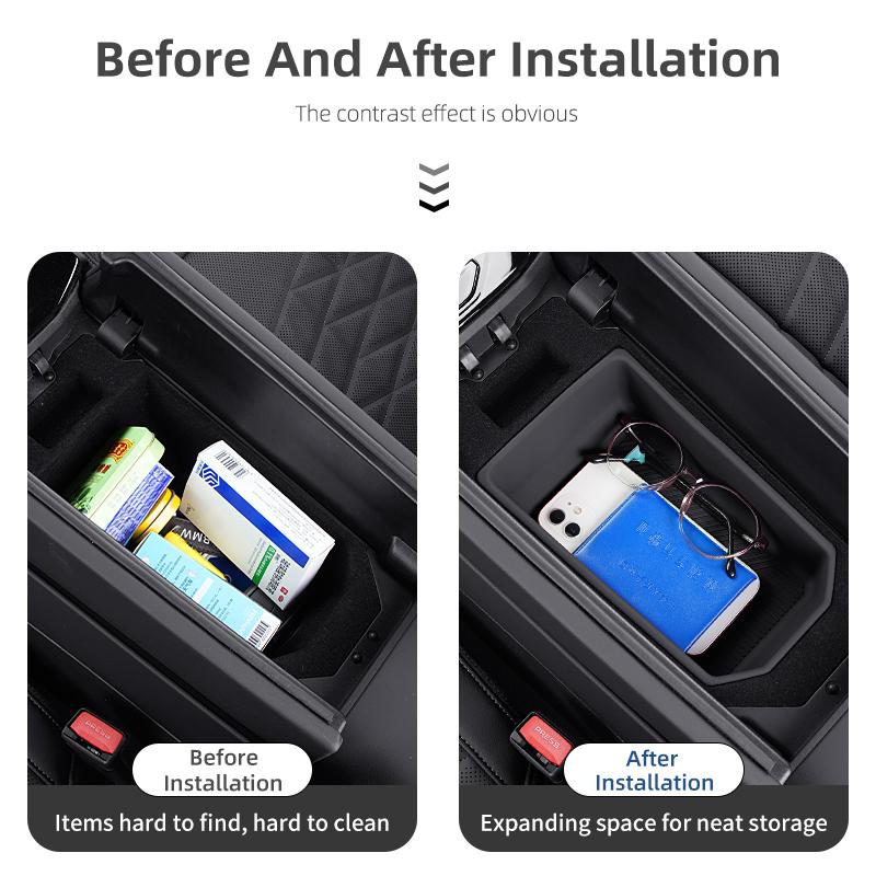 2025 Hot Silicone Car Central Armrest Storage Box Container Holder Tray For BMW 5 Series G60 2024 Auto Interior Decoration Acces