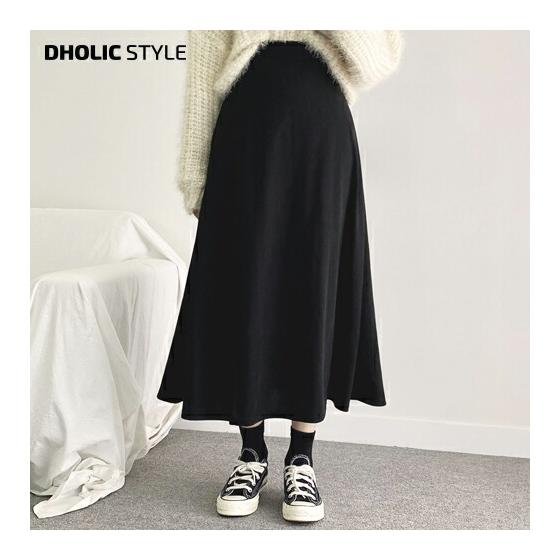 Flare Film Long Skirt/p622193 Women s [sk] Bottoms Skirt Long Length Flare Plain Simple Feminine Adult Going Out Mix and Match Autumn Winter STYLE