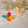 Summer New Colorful Butterfly Lafite Grass Earrings for Women's Jewelry Fashion Color Contrast Matching Earring Accessories
