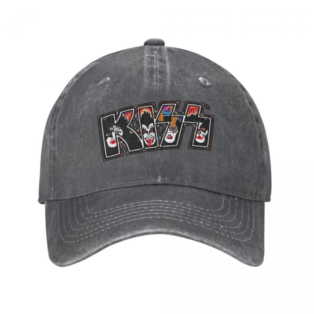 KISS Rock Musik Band Baseball Caps Retro Distressed Denim Washed Rock and Roll über Kopfbedeckung Unisex Outdoor Travel Caps Hut