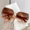 Trendy Unisex Retro Frameless Cut-Edge Sunglasses with Large UV Protective Lenses
