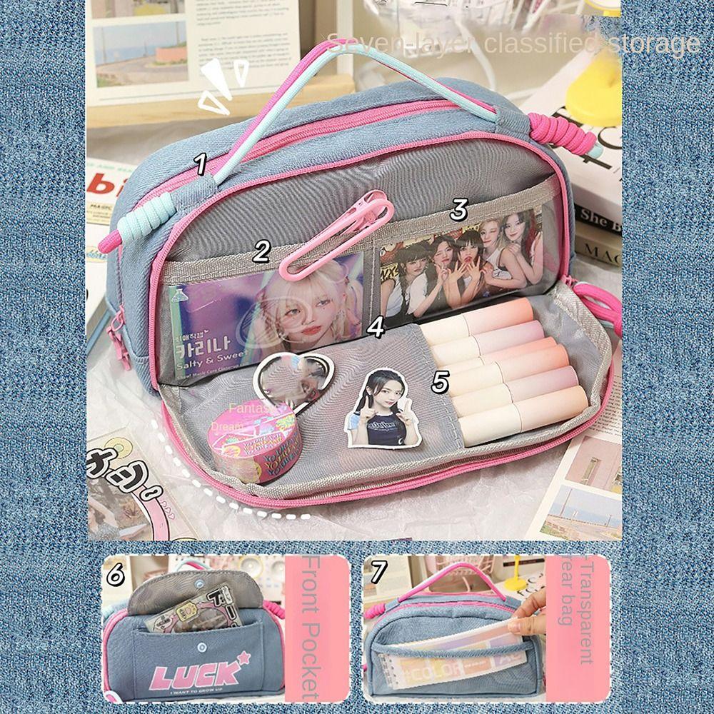 Cowboy Pen Bag Y2K Style Stationery Storage Pouch Pencil Case  Office School Supplies