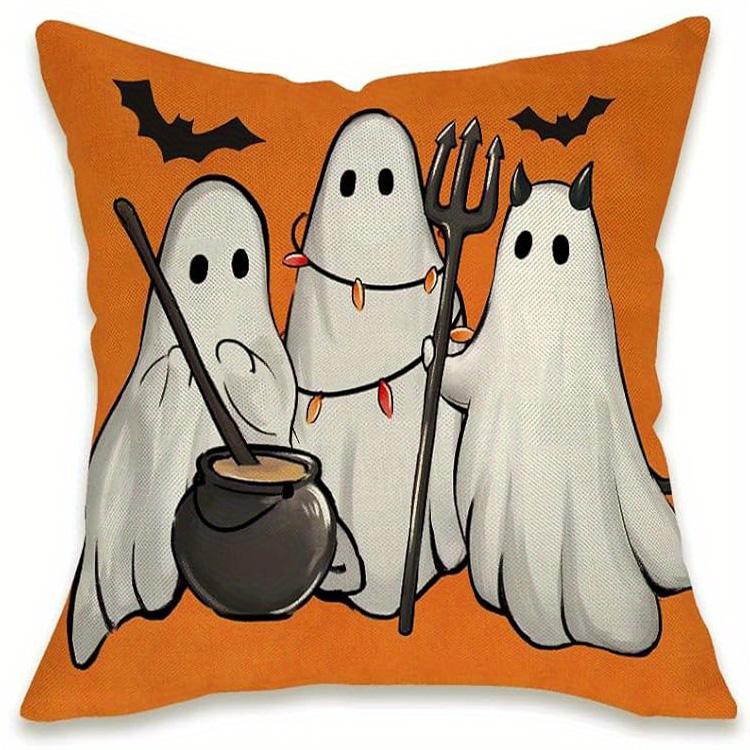 

Подушка с надписью BOO в виде привидения Чехол для подушкиПодходит для гостиной спальни дивана декоративная наволочка чехол для подушки 16x16Inch