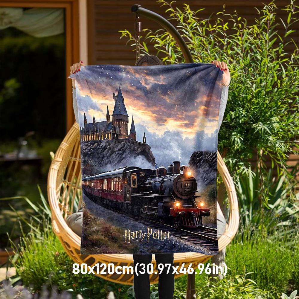 

1PC Hogwarts Express Harry Potter Outdoor Flannel Blanket Soft Plush Decor for Picnics, camping,Bedroom, Playroom, Office1216A 80x120cm(31x47inch)