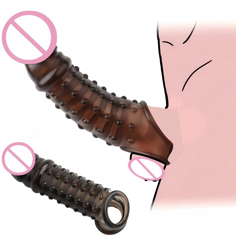 Male Penis Ring Glans Enlargement Extender Delay Ejaculation Silicone Reusable Penis Sleeve Condom Adult Male Erotic Toy