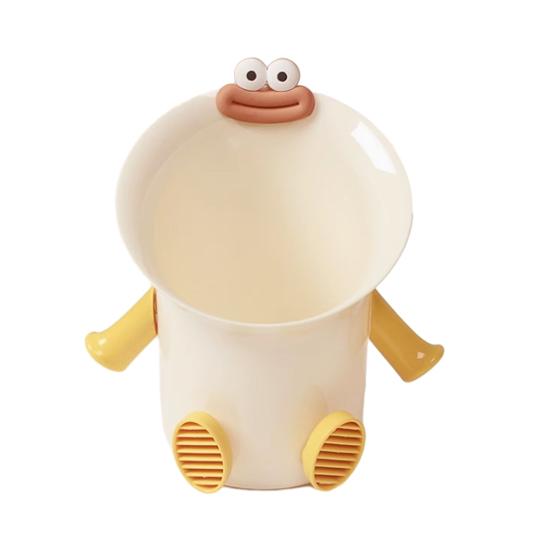 Coș de gunoi de birou Coșuleț drăguț pentru deșeuri cu Mini perie de curățat Buze amuzante de cârnat Mic coș de gunoi pentru birou Masă de toaletă