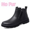 Fashion Side Zipper Male Motorcycle Boots Handmade Mens Sneakers Genuine Leather Men Winter Plush Snow Boots Men Casual High Top Shoes