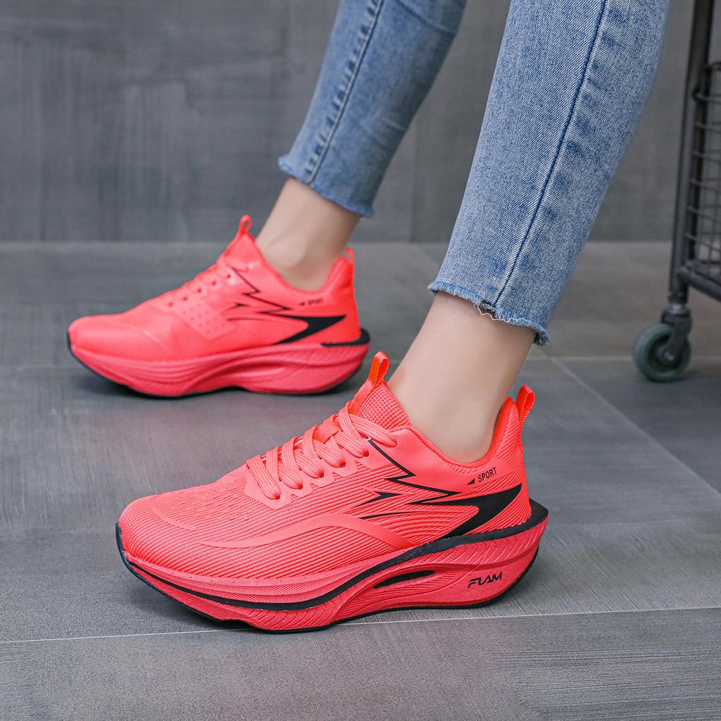 Buty do biegania Męskie Gruba podeszwa Lekkie Buty sportowe Damskie Sznurowane Siateczkowe Oddychające Odporne na zużycie Codzienne buty Męskie