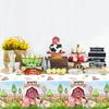 Farm Animals Party Tablecloth Farmhouse Disposable Plastic Table Cover Pig Cow Sheep Barnyard Animal Theme Birthday Party Decor