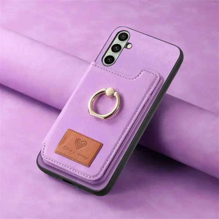 2 In 1 Detachable Cards Solt Wallet Leather Case For Samsung S25 Ultra S24 Plus S23 A56 A06 A16 A55 A35 A15 A05 A24 Ring Holder