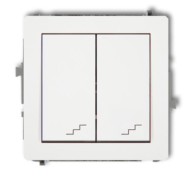 Deco Mechanizm Łącznika Podwójnego Schodowego, Biały Mat 25Dwp-33